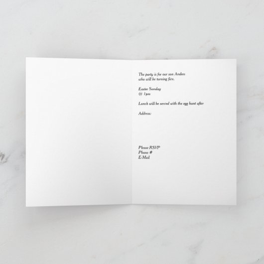 Invitation à la fête d'anniversaire Pâques dimanch (Intérieur)