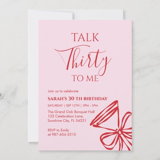 Invitation à la fête d'anniversaire "Parle-moi tre (Devant)