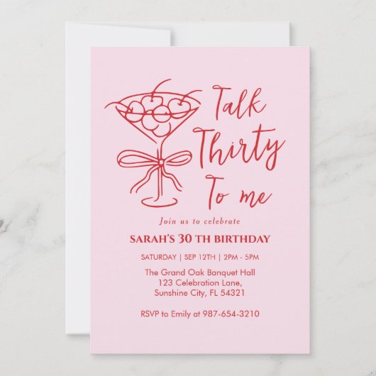 Invitation à la fête d'anniversaire "Parle-moi tre (Devant)