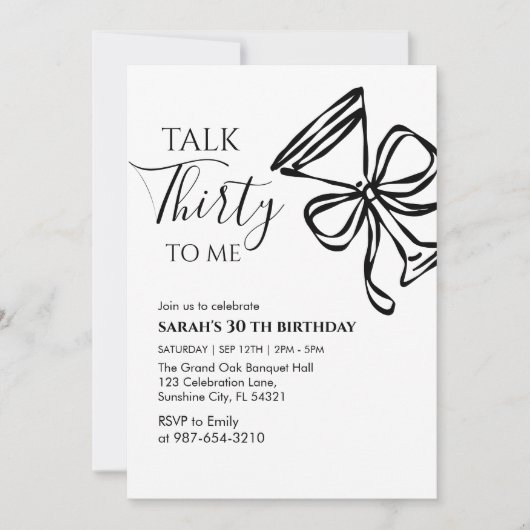 Invitation à la fête d'anniversaire "Parle-moi tre (Devant)