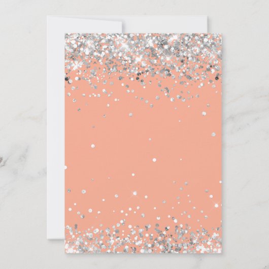 Invitation à la fête d'anniversaire Peach Silver 4 (Dos)