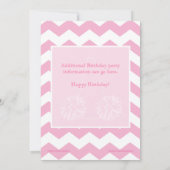 Invitation à la fête d'anniversaire Pink Cheerlead (Dos)