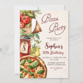 Invitation à la fête d'anniversaire Pizza Party (Devant)