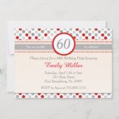 Invitation à la fête d'anniversaire Polka Dot Red  (Devant)