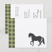 Invitation à la fête d'anniversaire Pony Silhouett (Devant / Derrière)