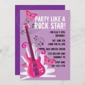 Invitation à la fête d'anniversaire Pop Star (Devant / Derrière)