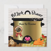 Invitation à la fête d'anniversaire Pot Luck Versi (Devant)