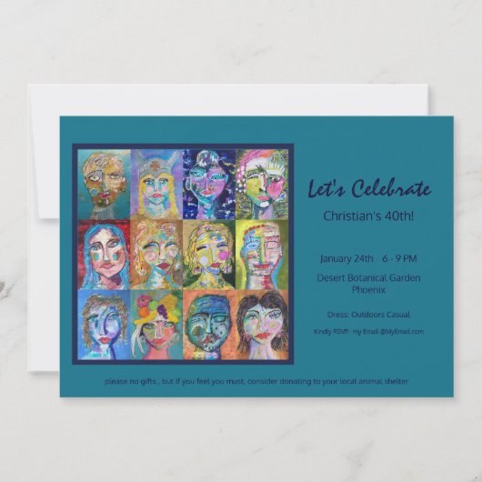 Invitation à la fête d'anniversaire pour adultes (Devant)