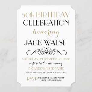 Invitation à la fête d'anniversaire pour adultes