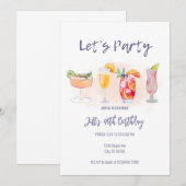 Invitation à la fête d'anniversaire pour adultes (Devant / Derrière)