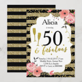 Invitation à la fête d'anniversaire pour adultes G (Devant / Derrière)