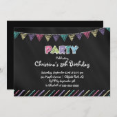 Invitation à la fête d'anniversaire pour les fille (Devant / Derrière)