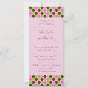 Invitation à la fête d'anniversaire pour les fille