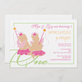 Invitation à la fête d'anniversaire pour les fille (Devant / Derrière)