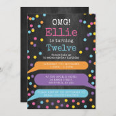 Invitation à la fête d'anniversaire pour les fille (Devant / Derrière)