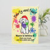 Invitation à la fête d'anniversaire pour un chien  (Debout devant)