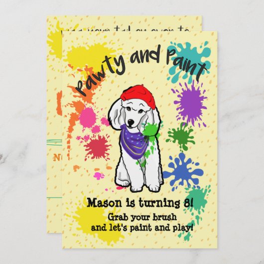 Invitation à la fête d'anniversaire pour un chien  (Devant / Derrière)