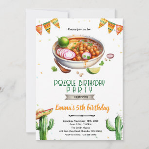 Invitation à la fête d'anniversaire Pozole