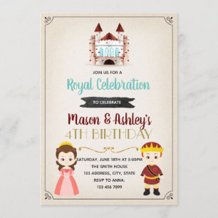 Invitation à la fête d'anniversaire Prince et prin
