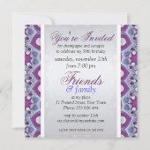 Invitation à la fête d'anniversaire Purple & Blue (Dos)