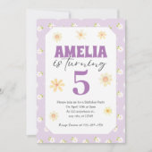 Invitation à la fête d'anniversaire Purple Daisy t (Devant)