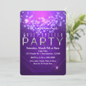 Invitation à la fête d'anniversaire Purple Sparkle (Debout devant)