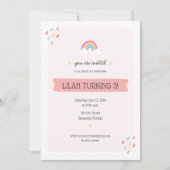 Invitation à la fête d'anniversaire Rainbow (Devant)