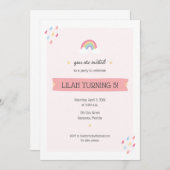 Invitation à la fête d'anniversaire Rainbow (Devant / Derrière)