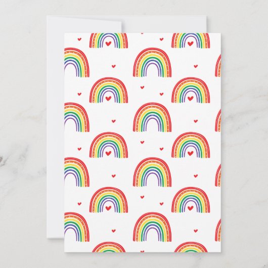 Invitation à la fête d'anniversaire Rainbow (Dos)