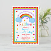 Invitation à la fête d'anniversaire Rainbow (Debout devant)