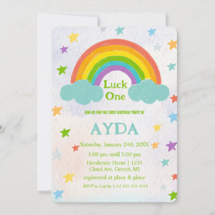 Invitation à la fête d'anniversaire Rainbow
