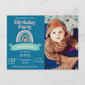 Invitation à la fête d'anniversaire Rainbow 1ère é (Devant)