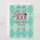 Invitation à la fête d'anniversaire Retro Logo Bow (Devant)