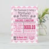 Invitation à la fête d'anniversaire rose (Debout devant)