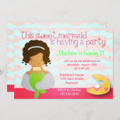 Invitation à la fête d'anniversaire rose de la mûr (Devant / Derrière)