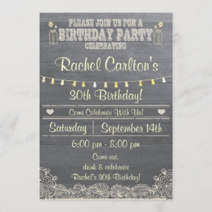 Invitation à la fête d'anniversaire Rustic Mason J