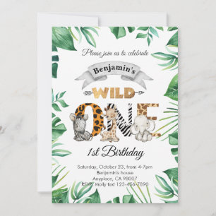 Invitation à la fête d'anniversaire Safari Wild On