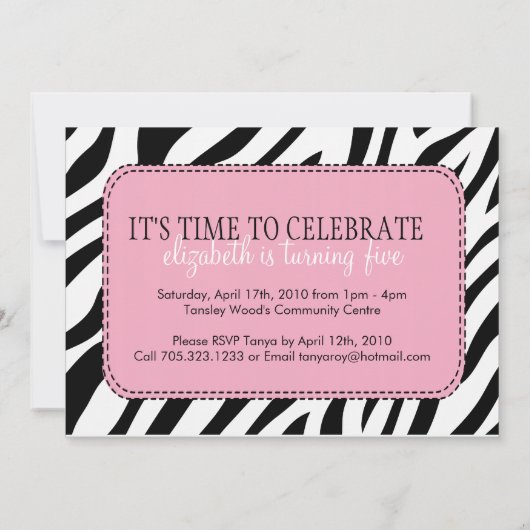 Invitation à la fête d'anniversaire Sassy and Wild (Dos)