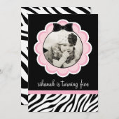 Invitation à la fête d'anniversaire Sassy and Wild (Devant / Derrière)