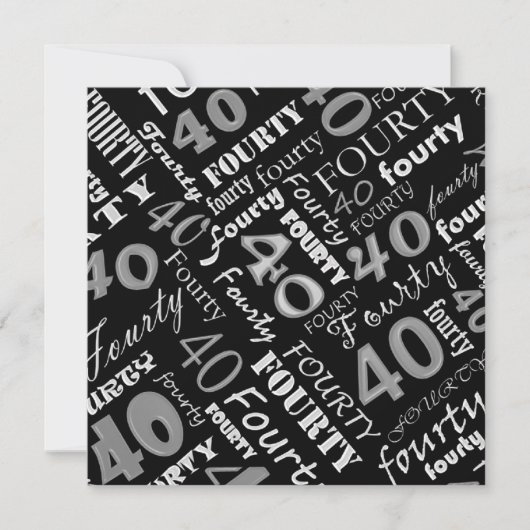 Invitation à la fête d'anniversaire Silver & Black (Devant)