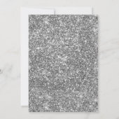 Invitation à la fête d'anniversaire Silver faux Ar (Dos)