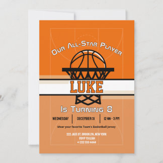 Invitation à la fête d'anniversaire Slam Dunk