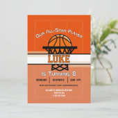 Invitation à la fête d'anniversaire Slam Dunk  (Debout devant)