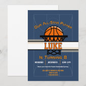 Invitation à la fête d'anniversaire Slam Dunk (Devant / Derrière)