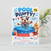 Invitation à la fête d'anniversaire Splash avec de (Debout devant)