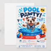 Invitation à la fête d'anniversaire Splash avec de (Devant / Derrière)