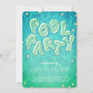 Invitation à la fête d'anniversaire Splash Bash Pi