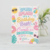 Invitation à la fête d'anniversaire Splish Splash (Debout devant)