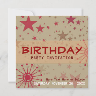 Invitation à la fête d'anniversaire Star Spacey