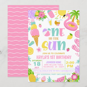 Invitation à la fête d'anniversaire Summer One au